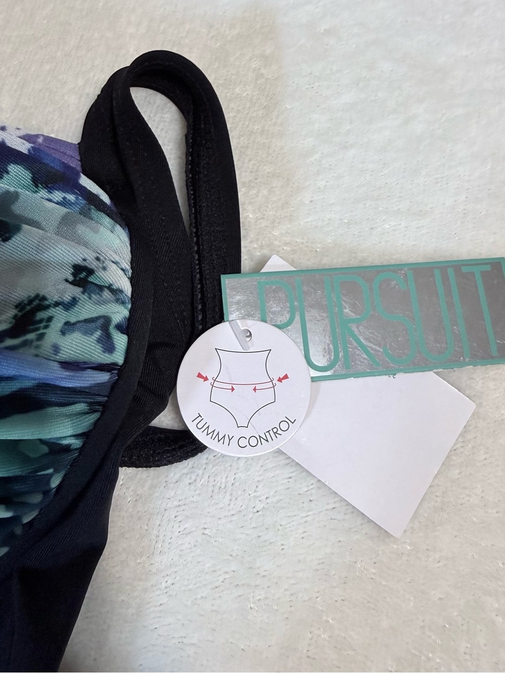 Pursuit w/Tummy Control Blue-Green Animal Print Ruched One Piece- NWT- Size 12 - Picture 7 of 14